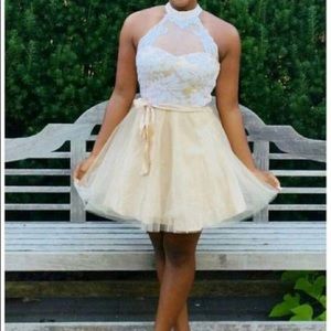 Gold and White Formal Dress